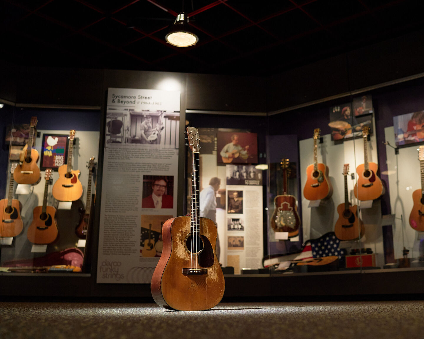 Shot of an acoustic guitar in a display